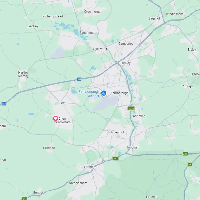 Map showing the areas covered by Safeguard Patios and Driveways